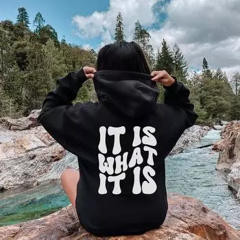 Это то, что есть, графическая толстовка с капюшоном, эстетическая одежда в стиле бохо VSCO в стиле преппи, ретро-толстовка, модный свитер в стиле преппи Tumblr S красный