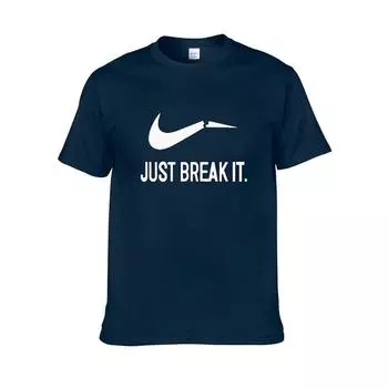 It Just Break Tshirt Men Streetwear Funny Summer Cotton Print Shirt Tops Tee M