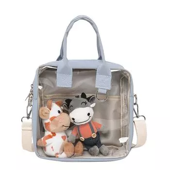 Ita Bag Oshi Bag Сумка на плечо Витрина Сумка Чехол Кроссбоди Маленькая 3WAY Прозрачный винил Otaku Oshikatsu BAG02 [MORGEN SKY] (синий)