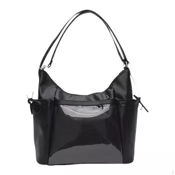 Ita Сумка Рюкзак Прозрачное Окно Чехол Для Хранения Булавки Сумка Через Плечо Для Демонстрации Аниме Фигурок чёрный