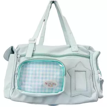 Ita Travel Large Clear Plush Card Blue G-Trigger Bag, Capacity, Adult, Bag, Storage, Transparent, [Used]