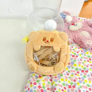 Itabag Bear Butter Shoulder Bag Plush Backpack With Adjustable Shoulder Straps Crossbody Bag