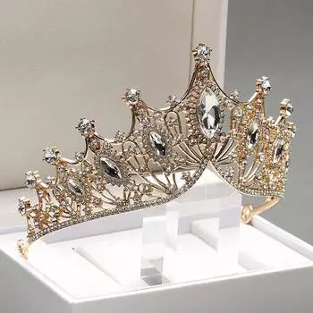 Itacazzo свадебный головной убор золотого цвета женские классические свадебные диадемы с короной для девочек на день рождения Tiaras