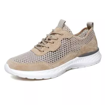 Итальянская брендовая мужская сетчатая обувь на толстой подошве, спортивная обувь для активного отдыха, дышащая, повседневная мужская обувь на шнуровке, бесплатная доставка 38 серый