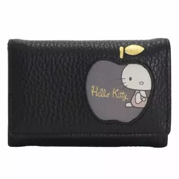 Итальянская кожа Натуральная кожа Hello Kitty Key Case Smart Key Cowhed HELLO KITTY Fresh Kitty Fresh Black [Sanrio] Женский (Привет Серия) №87081