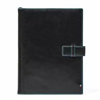 Итальянская кожаная обложка для блокнота А5 [Golbe] c/e (черный)