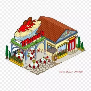 Ресторан итальянской кухни Вилла Термотрансферные виниловые нашивки-стикеры для одежды DIY аппликации Моющиеся нашивки