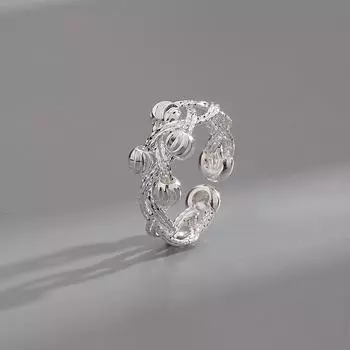 Итальянская линия Переплетенное кольцо Женское Уникальное Классическое Кольцо для предложения и помолвки Вращающееся Матовое Кольцо с бусиной удачи Adjustable Opening