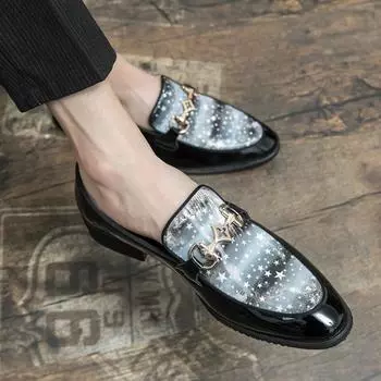 Итальянская мужская обувь, цветные мокасины, мужские туфли для вождения без застежек, мужская модная кожаная обувь для ночного клуба, свадебная обувь 38 синий