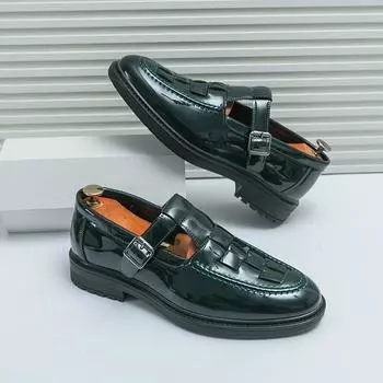 Итальянская мужская повседневная обувь, модная толстая подошва, кисточки, деловая обувь для мужчин, роскошные брендовые туфли, мокасины, деловая обувь 38 чёрный