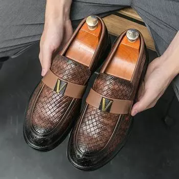 Итальянская мужская повседневная обувь, модная толстая подошва, кисточки, деловая обувь для мужчин, роскошные брендовые туфли, мокасины, деловая обувь 38 коричневый