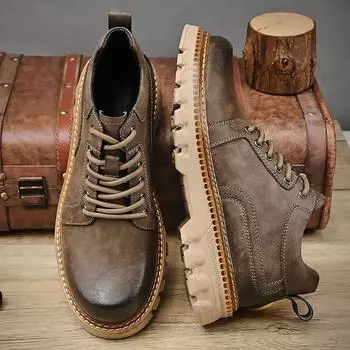 Итальянская натуральная кожа мужская кожаная повседневная обувь люксовый бренд деловая обувь мужские ботинки на шнуровке удобные рабочие ботильоны для мужчин 38
