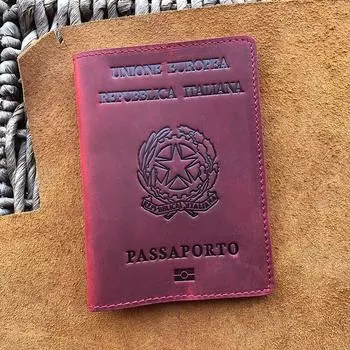 Итальянская обложка для паспорта кожаная Porta Passaporto Pelle Business прочная итальянская обложка для паспорта унисекс Portapassaport чёрный
