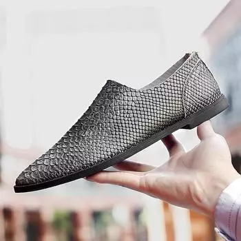 Итальянская обувь из натуральной кожи Мужские лоферы Дизайнерские туфли без застежек Мужские уличные туфли Высококачественные люксовые брендовые мягкие лоферы 6.5