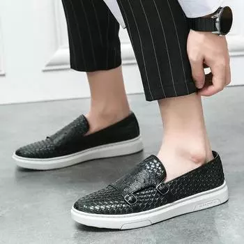 Итальянская повседневная обувь из кожи, новые модные кроссовки ручной работы, дышащая мужская обувь, легкие мужские мокасины, мокасины, большие размеры 38-46 38 чёрный