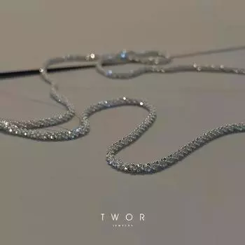 Итальянская сверкающая серебряная ключичная цепочка VICENZA — аутентичная и модная 40cm серебряный