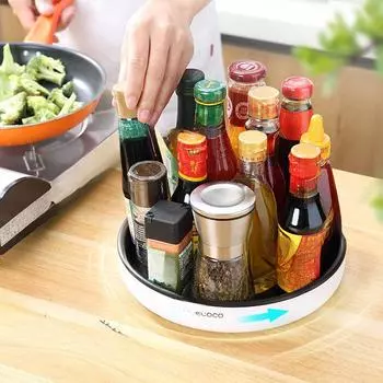 Итальянская вращающаяся стойка для приправ из какао, кухонная стойка, многофункциональная бутылка для соевого соуса, принадлежности для хранения приправ для домашнего использования small 25cm чёрный