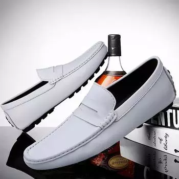 Итальянские белые мокасины из натуральной кожи, мужская роскошная дизайнерская обувь, модные удобные туфли для вождения из натуральной кожи, мокасины 36 белый