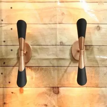 Итальянские бра, пара настенных светильников, стильная модель, черный настенный светильник для домашнего офиса