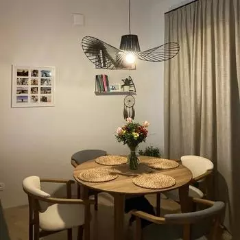 Итальянские дизайнерские светодиодные люстры в стиле ретро, подвесные светильники для гостиной, столовой, кухни, ресторана Dia 60cm&warm light чёрный