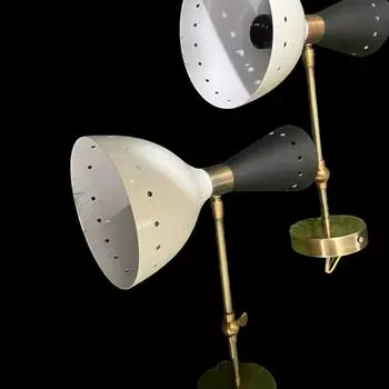 Итальянские двойные бра середины века 1950-х годов | Настенные светильники Sputnik Diabolo | Современные декоративные настенные бра с вставным креплением