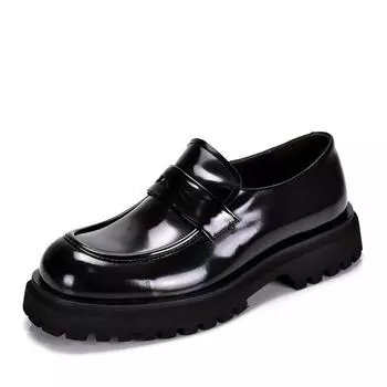 Итальянские лакированные мужские туфли из лакированной кожи, роскошные брендовые туфли ручной работы на платформе, элегантные свадебные туфли-оксфорды из натуральной кожи для мужчин 38 чёрный