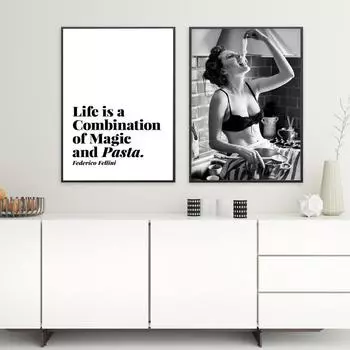 Итальянские макаронные изделия, настенные панно для кухни, комнаты, скандинавские гурманы, женские фотографии, волшебные принты и постеры Pasta Life, украшение 21*30cm