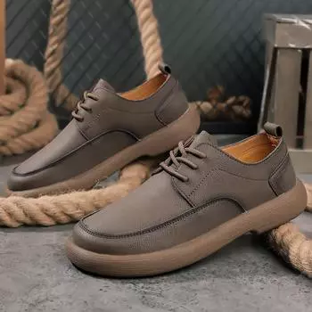 Итальянские мужские кожаные туфли, модные, на шнуровке, формальные, повседневные туфли, люксовый бренд, деловая обувь ручной работы, высококачественные мокасины Hombre 38 чёрный