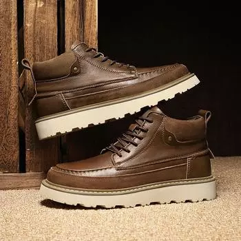 Итальянские мужские мотоциклетные ботинки из натуральной кожи, классические винтажные повседневные кожаные туфли на плоской подошве, дизайнерские ботинки для активного отдыха, прогулочные ботинки 38 чёрный