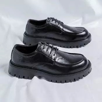 Итальянские мужские роскошные повседневные деловые туфли из натуральной кожи, высококачественные туфли для отдыха, модная обувь ручной работы 38 чёрный