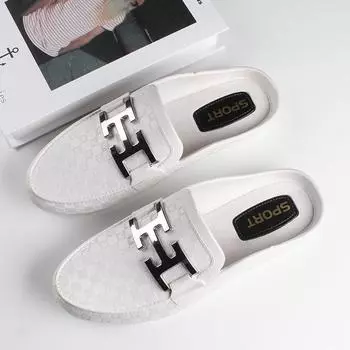 Итальянские мужские тапочки из натуральной кожи, мокасины, нескользящие мужские повседневные туфли для отдыха на природе, модная мужская обувь на лето и весну 2022 г. 39