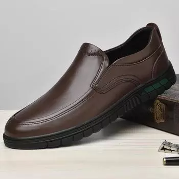 Итальянские новые мужские туфли из натуральной кожи, легкие мокасины, минималистичные деловые туфли, мужские офисные кроссовки, износостойкие 38 чёрный