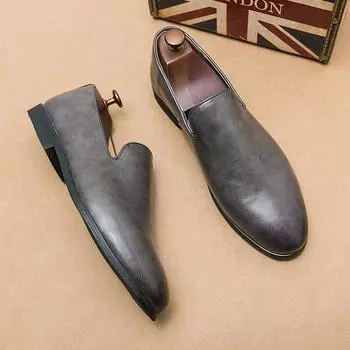 Итальянские роскошные лоферы Slip-On, мужские серые модные повседневные туфли на мягкой подошве, повседневная обувь для отдыха на открытом воздухе, деловые туфли для мужчин 38 чёрный