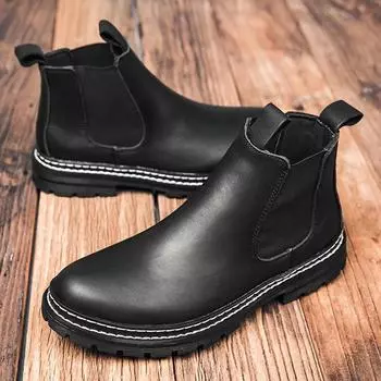 Итальянские роскошные мужские ботинки из натуральной кожи, зимние деловые ботинки для активного отдыха, элегантная дизайнерская мужская обувь, удобные теплые ботинки челси 37