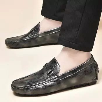 Итальянские роскошные мужские мокасины из натуральной кожи, мужские мокасины, повседневная нескользящая мужская обувь, летняя модная мягкая обувь для вождения 36 чёрный