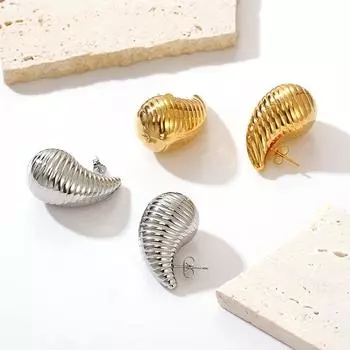 Итальянские серьги-капли из нержавеющей стали с полой резьбой, высококачественные женские легкие роскошные серьги