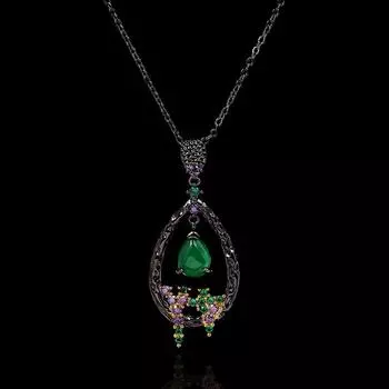 Итальянские ювелирные изделия ручной работы Позолоченный аметист Французское ожерелье Дворцовый ретро Темпераментный кулон