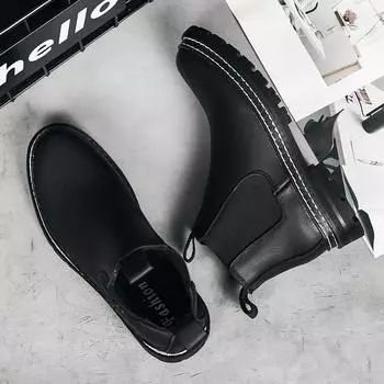 Итальянские замшевые ботинки челси из натуральной кожи для мужчин, роскошные дизайнерские повседневные кожаные ботинки для отдыха на открытом воздухе, модная деловая обувь 37