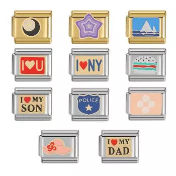 Итальянский браслет из нержавеющей стали с подвесками 9 мм своими руками, черный 8 Police