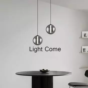 Итальянский дизайнерский дымчатый стеклянный шар, подвесной светильник для ресторана, скандинавский домашний декор, спальня, кабинет, обеденный стол, люстра со светодиодной подсветкой tri colored light