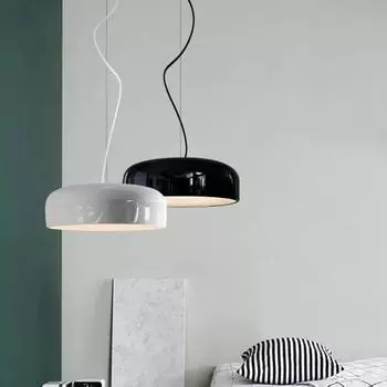 Итальянский дизайнерский светодиодный подвесной светильник для гостиной, столовой, ресторана, потолочный подвесной светильник для домашнего декора, черная белая лампа Diameter 35cm чёрный