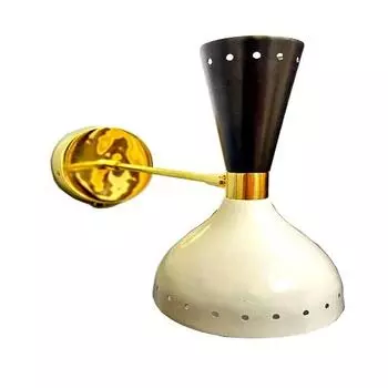 Итальянский латунный светильник середины века Diabolo Stilnovo для скрытого монтажа настенный светильник