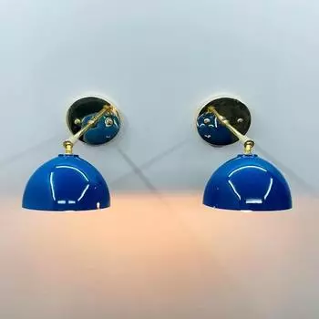 Итальянский латунный светильник середины века Diabolo Sputnik, настенный светильник для бра — набор из 2 шт.