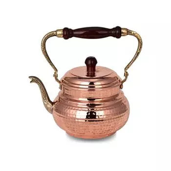 Итальянский медный чайник, Медный чайник на 1300 мл, Чайник с травами, Чайник на плите, Медный чайник ручной работы