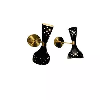 Итальянский настенный светильник 1950-х годов, латунь, современный декор Diabolo середины века