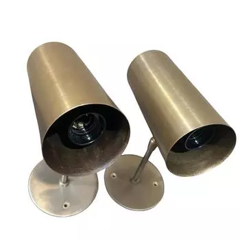 Итальянский настенный светильник из латуни середины века - Цилиндрический настенный светильник из латуни - Винтажный современный домашний декор