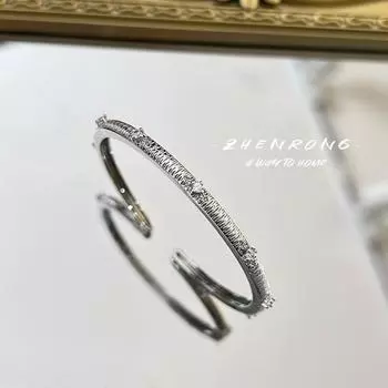 Итальянский ретро-браслет в стиле Buchi, узкий матовый браслет, легкая роскошь и универсальный браслет с открытой петлей, тот же стиль для женщин Adjustable size