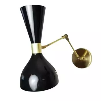 Итальянский современный латунный светильник для туалетного столика 1950 года выпуска, пара светильников Scone