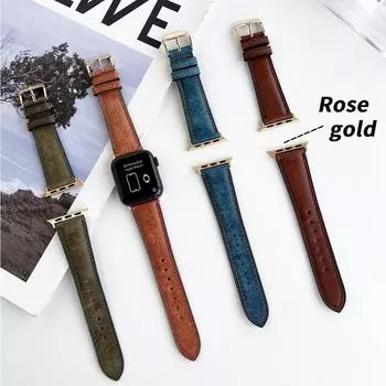Итальянский винтажный роскошный кожаный ремешок для часов Apple Watch Series 9 8 7 6 SE3, ремешок из натуральной кожи для iwatch 49 мм, 45 мм, 44 мм, 41 мм, 40 мм, ремешок для часов премиум-класса