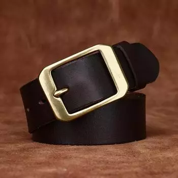 Итальянский вымытый ретро ремень из коровьей кожи первого слоя с пряжкой из натуральной кожи для мужчин, простой и универсальный повседневный ремень для джинсов для мужчин 100cm